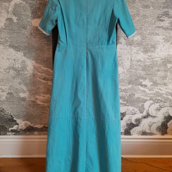 Amish Mennonite Cape Dress Nursing Mother Prairie 34.5"B 31"W Stretch Denim - Picture 9 of 10